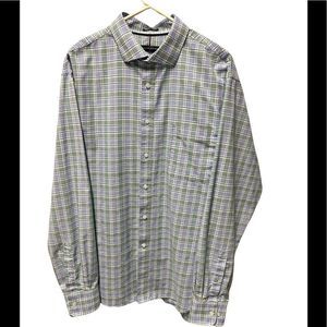 Tommy Hilfiger, long sleeve button up, blue and green plaid, size extra-large